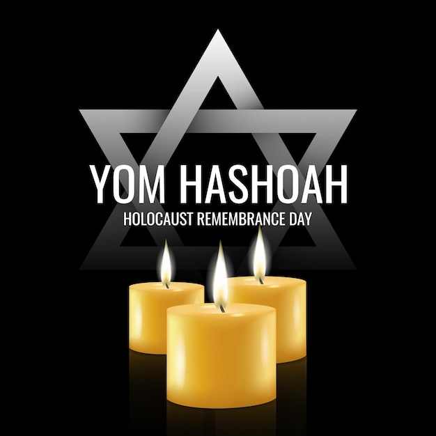 Vector yom hashoah holocaust remembrance day