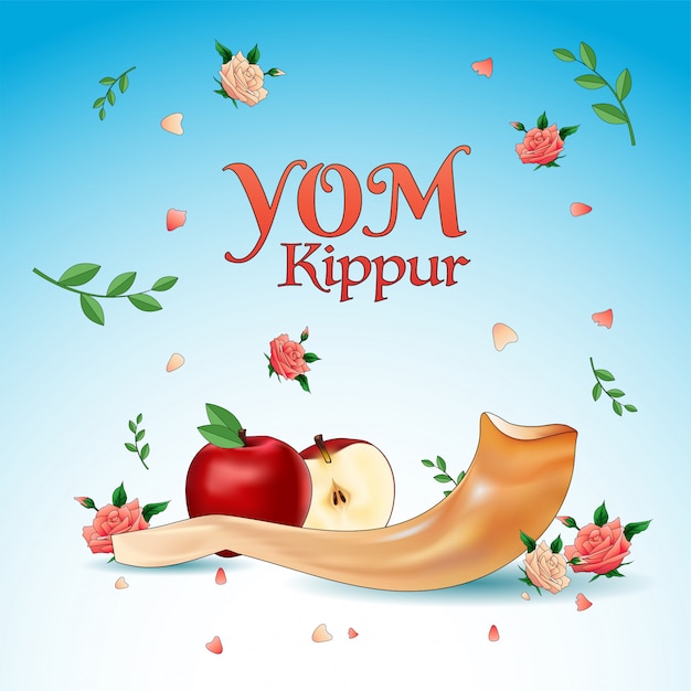 Yom kippur banner appel slice