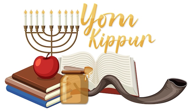 Vector yom kippur jewish day
