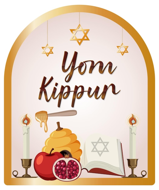 Vector yom kippur jewish day