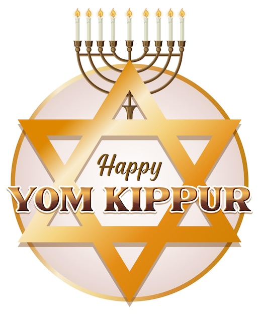 Vector yom kippur jewish day