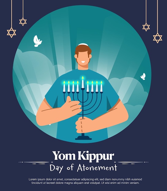 Yom Kippur Template Vector Illustratie Joods feest decoratief ontwerp geschikt voor groetekaartje