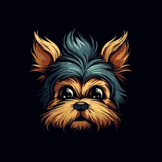 Yorkshire terrier cute puppy dog face vector