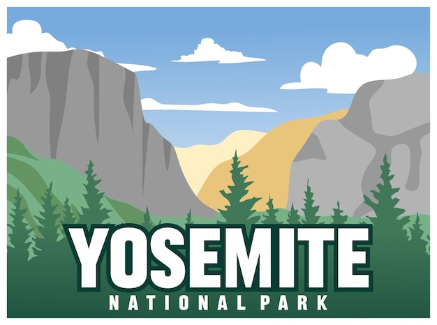 yosemite national park with beautiful natural scenery