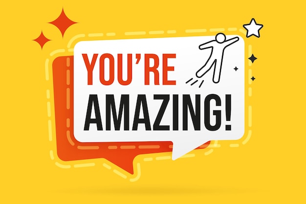 You are amazing speech bubble info banner template