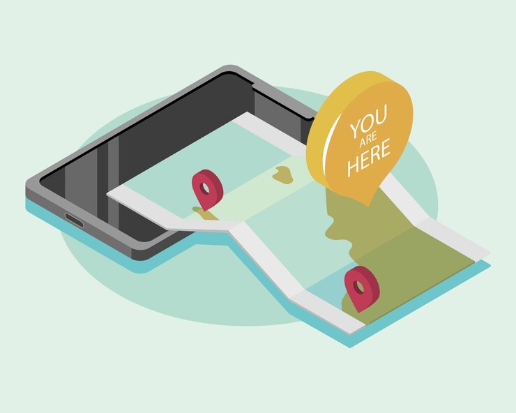 Vector you are here gps mobile