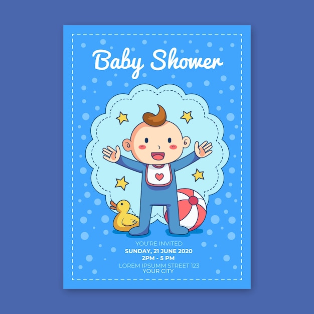 You are invited to baby shower for boy with rubber duck