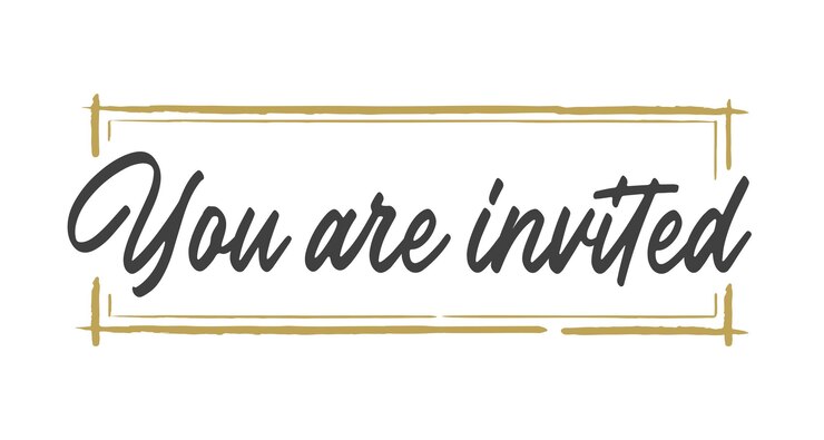 Vector you are invited calligraphic text design invitation banner
