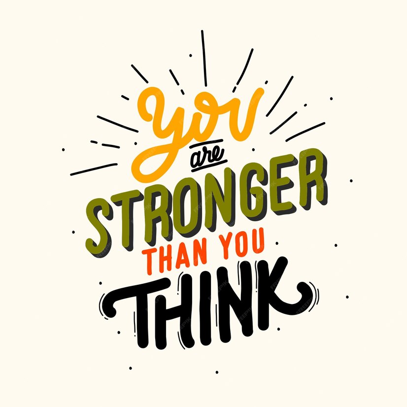 Premium Vector You are stronger than you think quote lettering