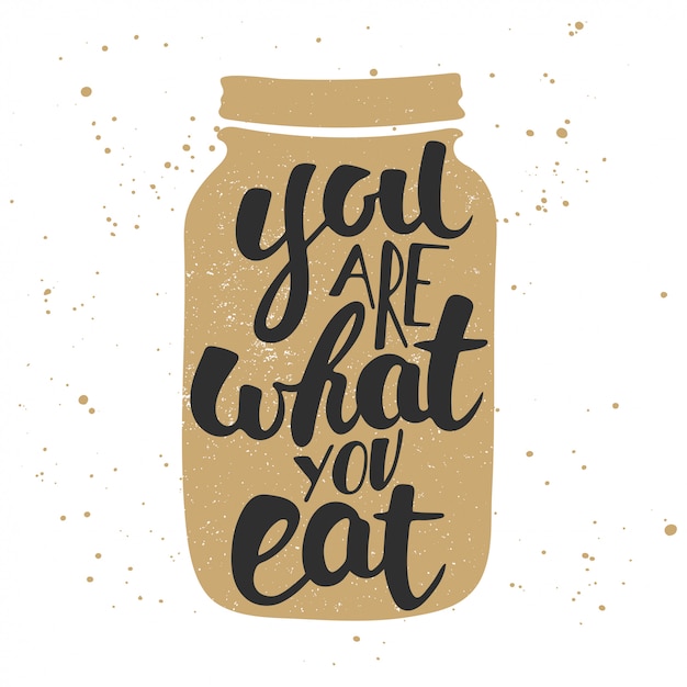 You are what you eat, modern ink brush calligraphy