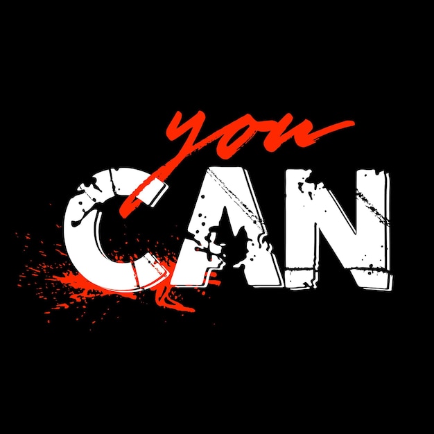 you can slogan typography vector text effect