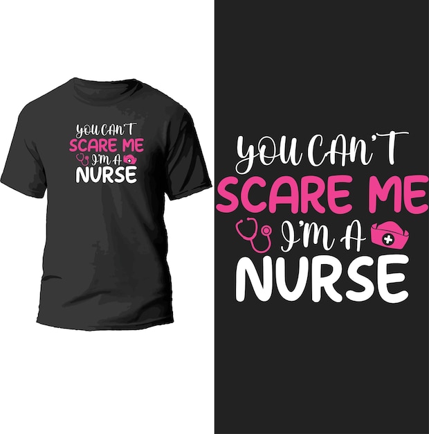 Вектор Меня не напугаешь я медсестра дизайн футболки