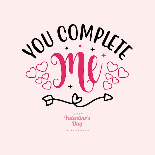 Vector you complete me add romance to your valentine's day with our happy banners