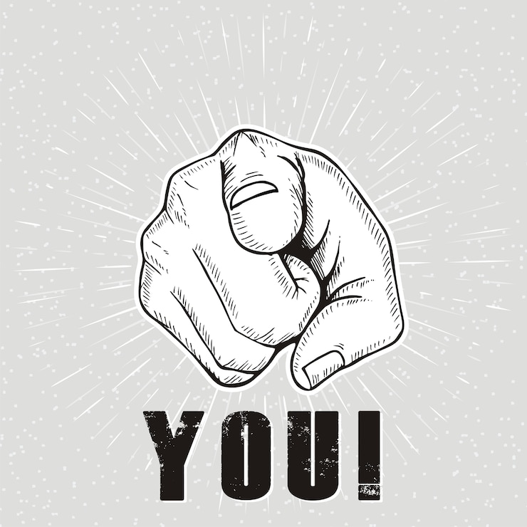 Vector you.  hand sign