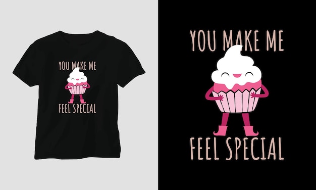 Mi fai sentire speciale - t-shirt tipografica di san valentino design con cuore, cat