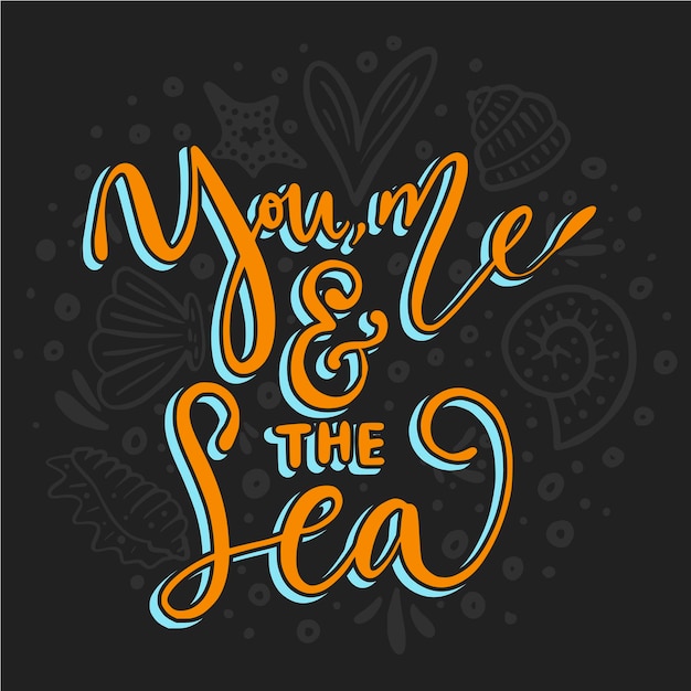 You me the sea Vector card