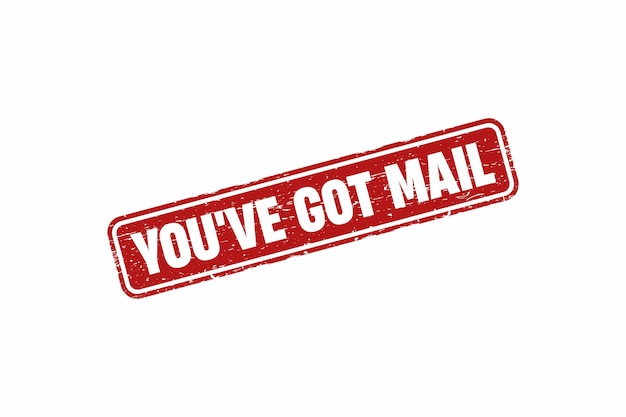 You've got mail square grunge stamp