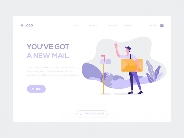 You've got a new mail web illustration