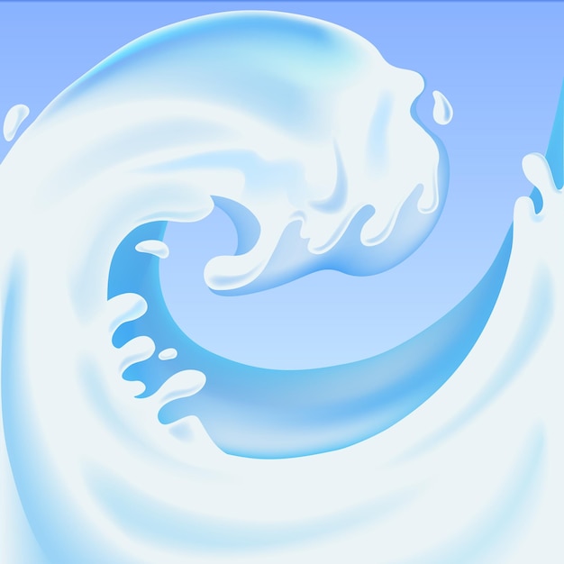 Vector yougurt rising splash