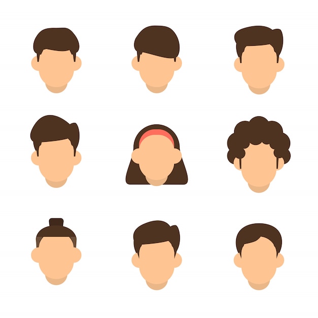 Vector young adult millenial hairstyle