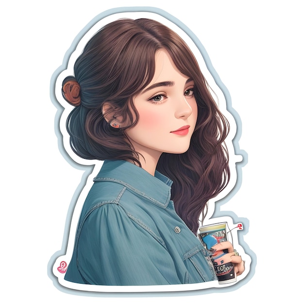 Young adult woman sticker