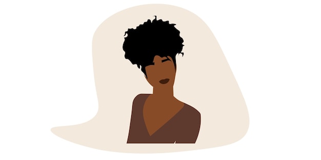 Young African woman in elegant line art style vector