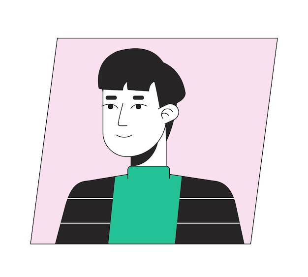 ベクトル 若いアジア人男性フラット カラー漫画アバター アイコン フラット カラー漫画アバター アイコン編集可能な 2d ユーザー ポートレート線形イラスト分離ベクトル顔プロファイル クリップアート userpic 人の頭と肩