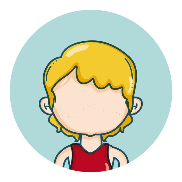 Vector young boy avatar