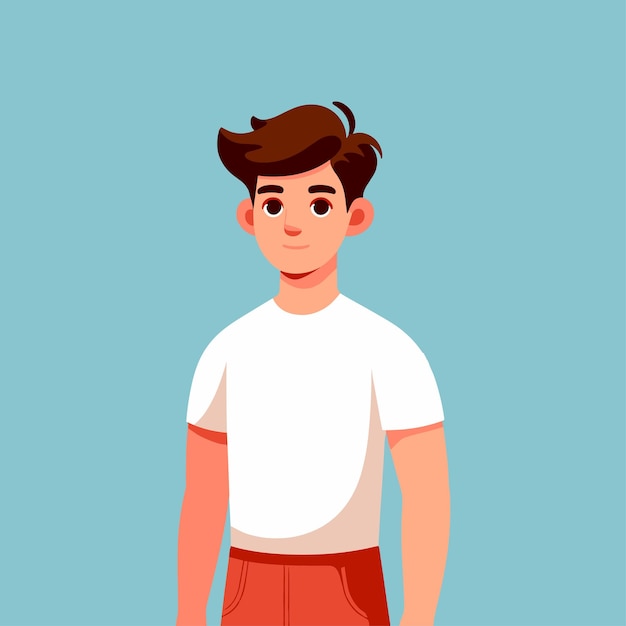 Vector young boy standing vector illustration