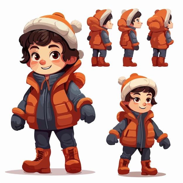 Young boy in winter outfit