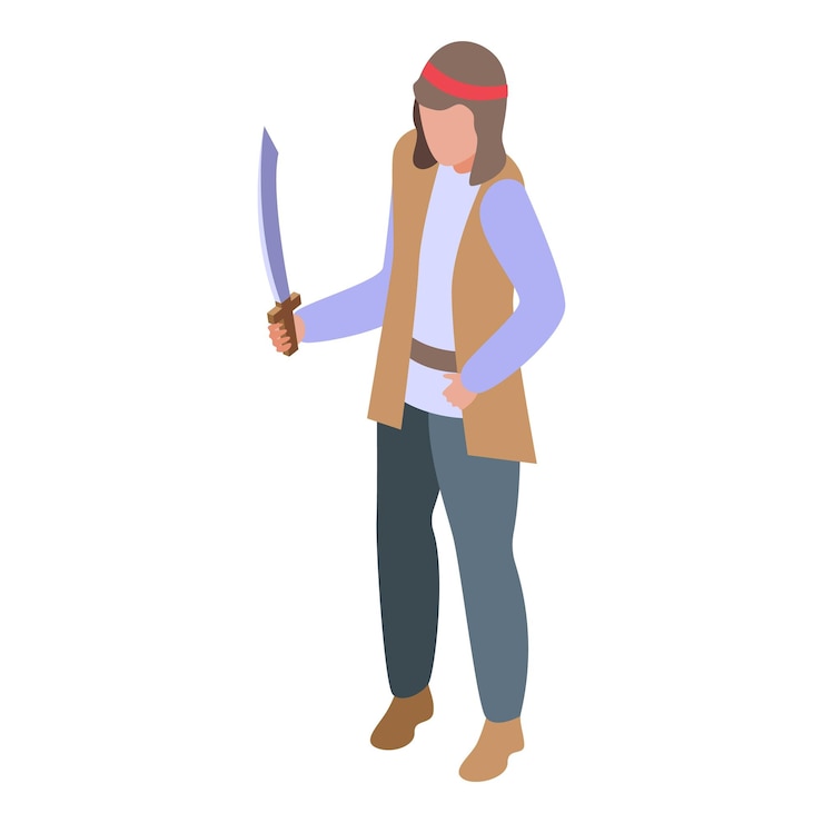 Vector young buccaneer is posing with his sword