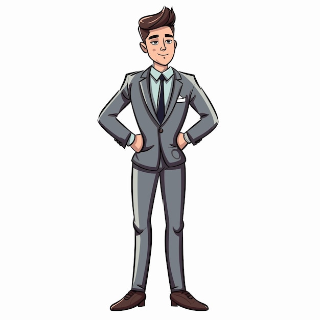 young business man cartoon mascot character cartoon icon concept