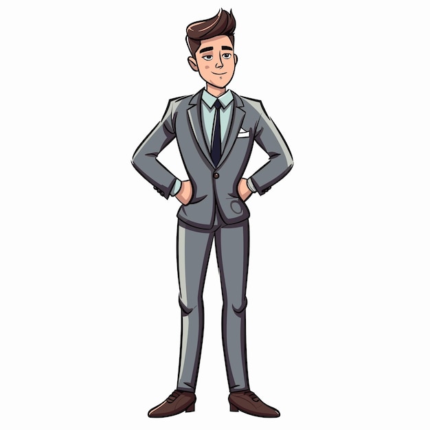 young business man cartoon mascot character cartoon icon concept