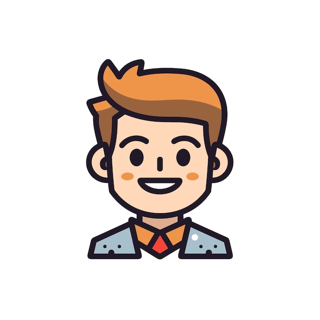 young business man cartoon mascot character cartoon icon concept