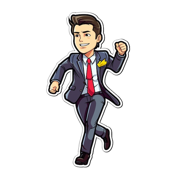 young business man cartoon mascot character