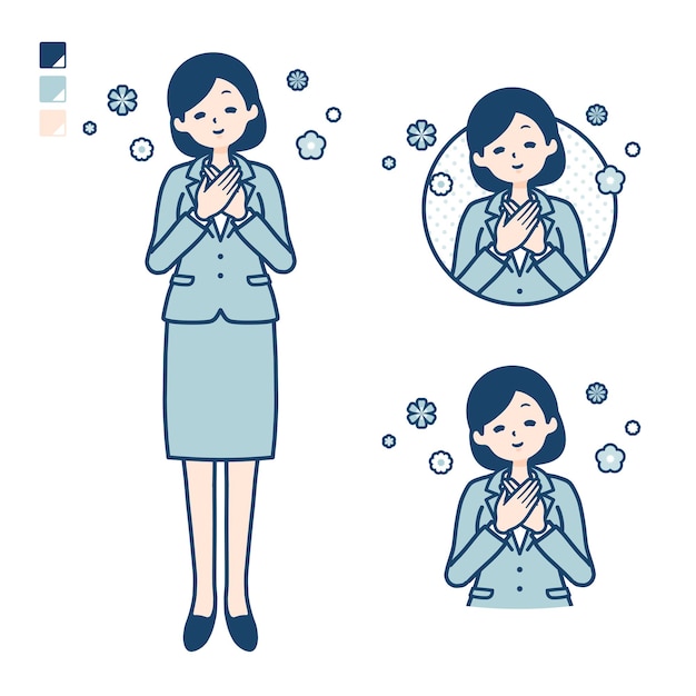 A young Business woman in a suit with Rest images.
It's vector art so it's easy to edit.