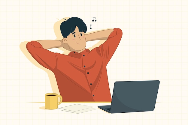 young businessman resting in office  
