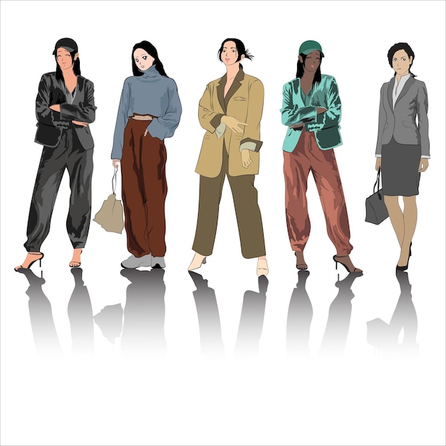 Vector young businesswoman avatar character vector