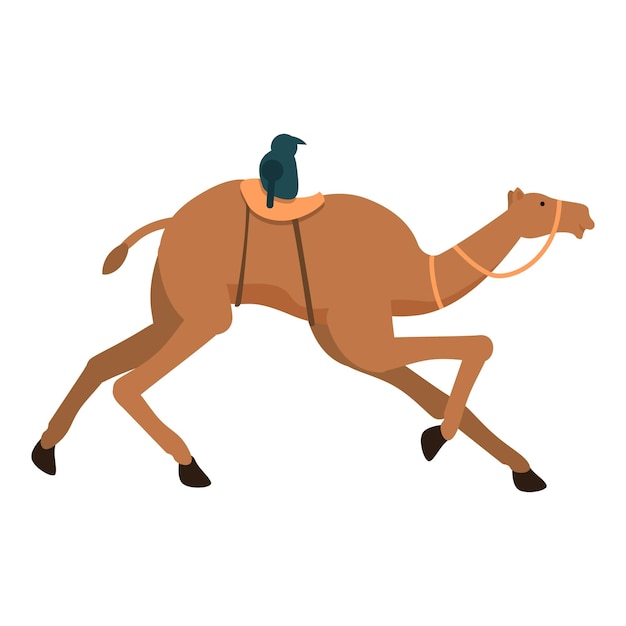 Вектор Молодая икона скачек верблюдов мультфильм вектор лошади животное бег