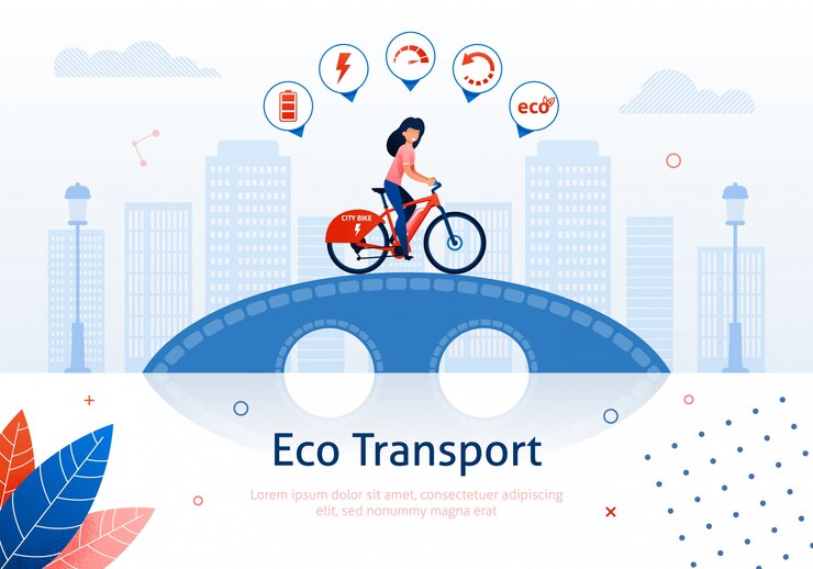 Вектор молодой мультфильм девочка, езда по мосту в велосипеде.