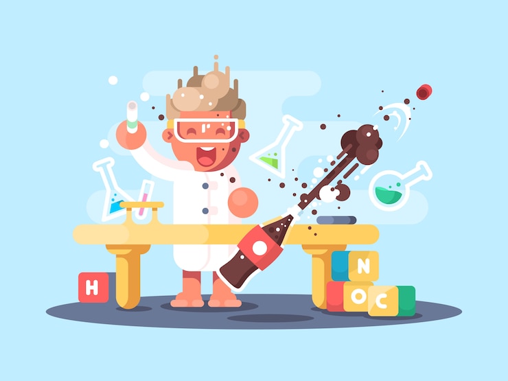 Vector young chemist characters