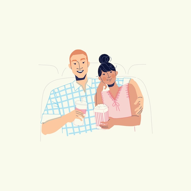 Vector young couple activities illustrations to express feelings visually
