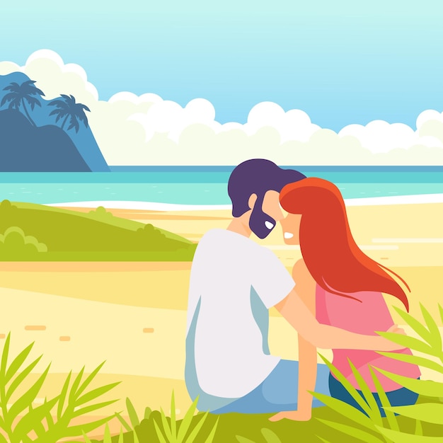 Young couple on the beach