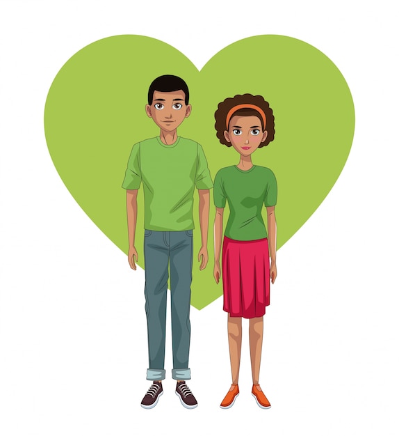 Vector young couple cartoon