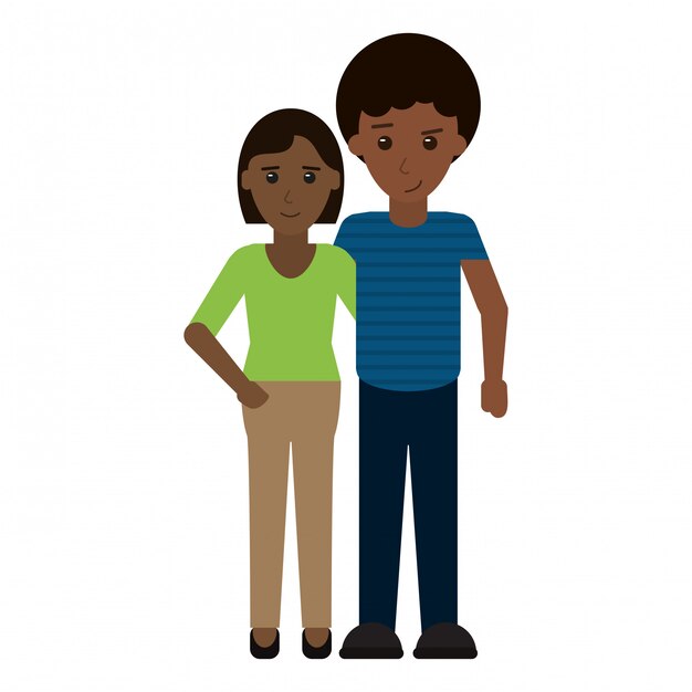 Young couple cartoon