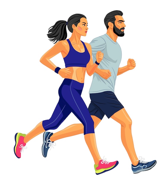 young couple doing fitness exercise