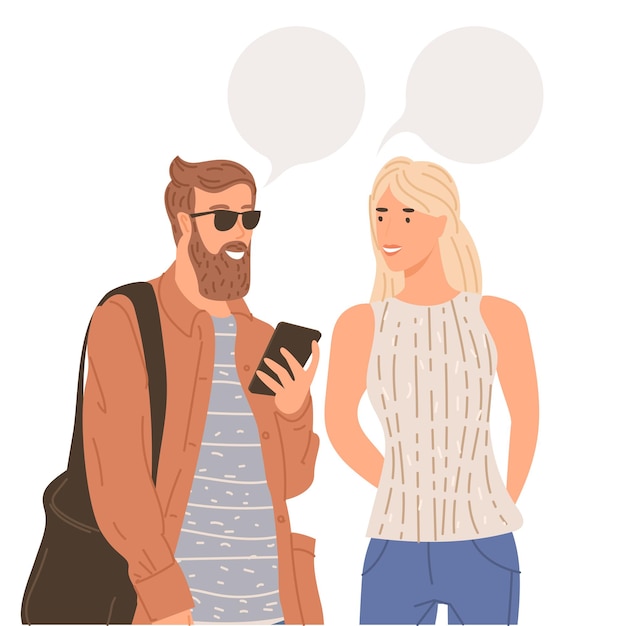 young couple talking together