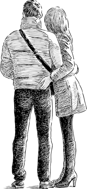 Vector young couple