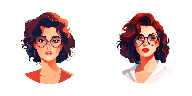 Young cute woman face Vector illustration
