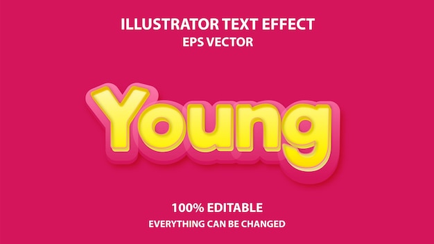young editable text effect